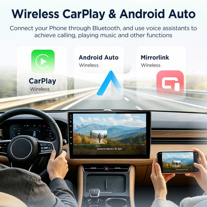 Junsun 7" Wireless CarPlay Android Auto Car Radio for Fiat 500 500C Abarth 2007-2015 Multimedia Wireless Apple CarPlay Smart Intelligent Systems IPS Touch Screen Stereo Video Player 2 Din Autoradio Head Unit Navigation BT GPS