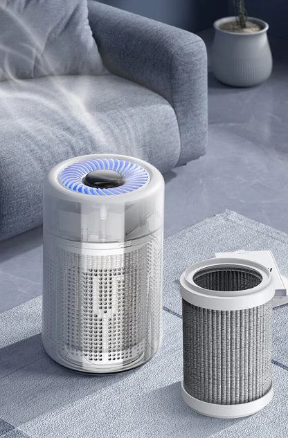 Negative Ion Mini Desktop Home USB Purifier Remove Smoke and Odor and Dust Particles HEPA Filter Efficient Purifying Air