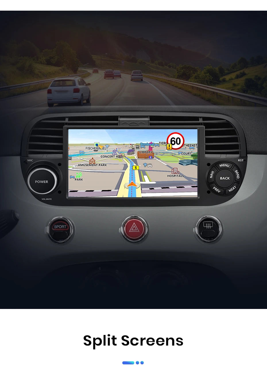 Junsun 7" Wireless CarPlay Android Auto Car Radio for Fiat 500 500C Abarth 2007-2015 Multimedia Wireless Apple CarPlay Smart Intelligent Systems IPS Touch Screen Stereo Video Player 2 Din Autoradio Head Unit Navigation BT GPS