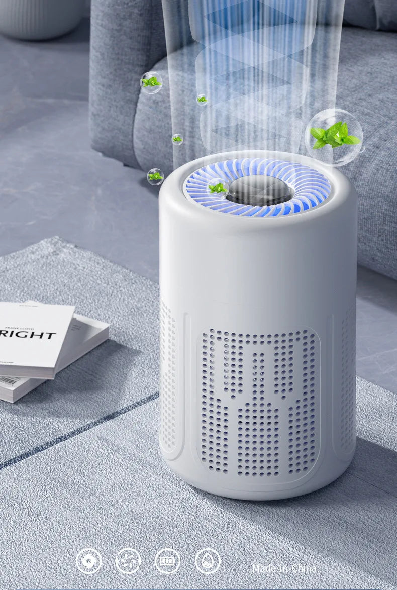 Negative Ion Mini Desktop Home USB Purifier Remove Smoke and Odor and Dust Particles HEPA Filter Efficient Purifying Air
