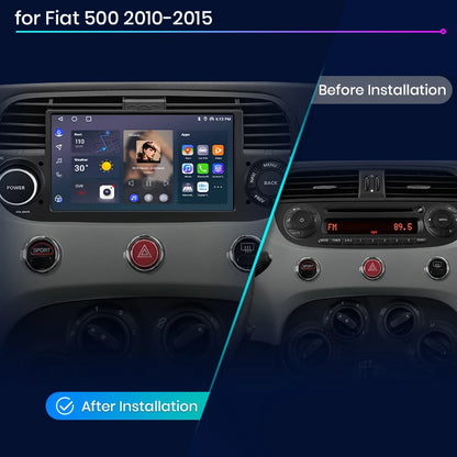 Junsun 7" Wireless CarPlay Android Auto Car Radio for Fiat 500 500C Abarth 2007-2015 Multimedia Wireless Apple CarPlay Smart Intelligent Systems IPS Touch Screen Stereo Video Player 2 Din Autoradio Head Unit Navigation BT GPS