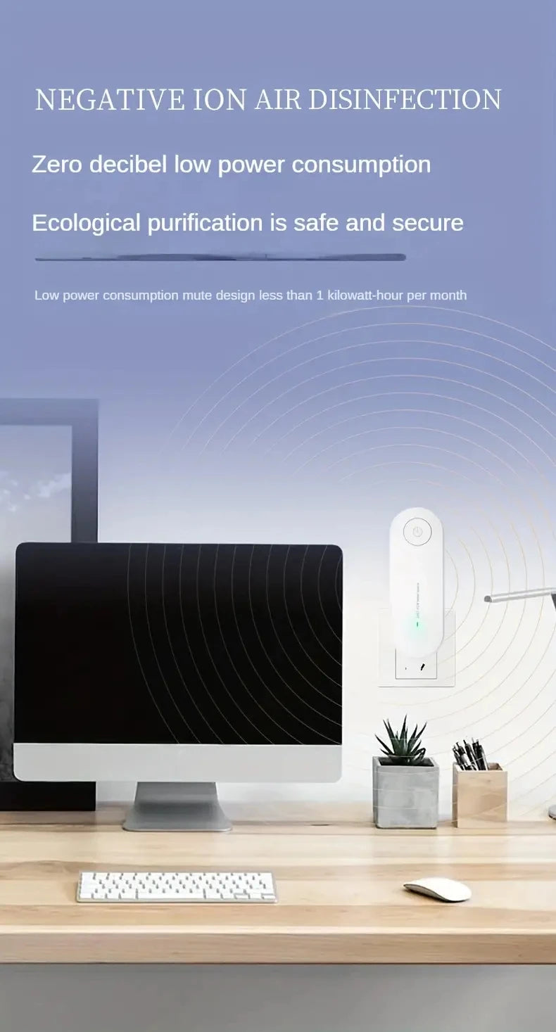 Air Purifier Portable Air Purification Plug-in Negative Ion Generator Odor Eliminator moke Remover Air Freshener Indoors