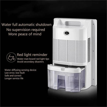 2 in 1 Dehumidifier and Air Purifier Moisture Absorber Household Mute Bedroom Basement Remote Control Timing External Water Pipe