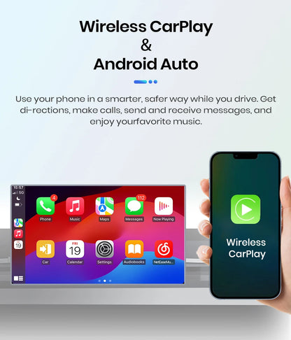 Junsun 7" Wireless CarPlay Android Auto Car Radio for Fiat 500 500C Abarth 2007-2015 Multimedia Wireless Apple CarPlay Smart Intelligent Systems IPS Touch Screen Stereo Video Player 2 Din Autoradio Head Unit Navigation BT GPS