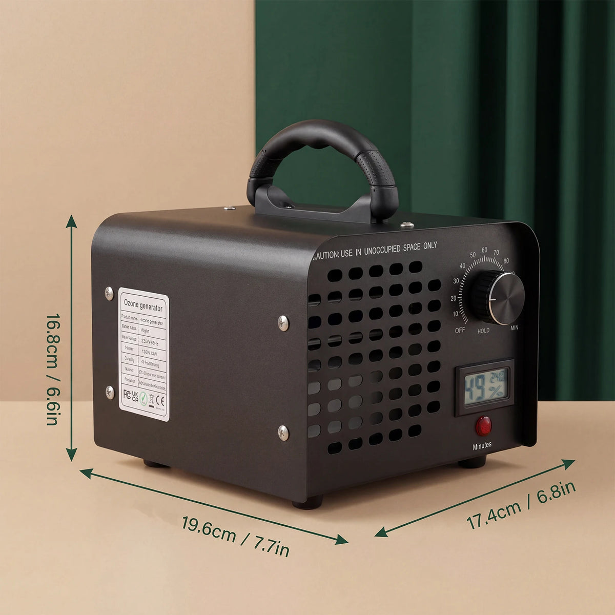 Podofo Ozone Generator 60000mg/h Ozone Machines for Home and Commercial Use Car Basement Offices Smoke and Pet Room Ozone Air Purifier with 120 Min Timer, up to 300 m², for Car, Garages, Home, Kitchen, Pets, Odours ﻿