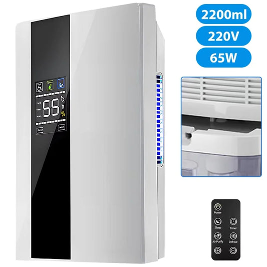 2 in 1 Dehumidifier and Air Purifier Moisture Absorber Household Mute Bedroom Basement Remote Control Timing External Water Pipe