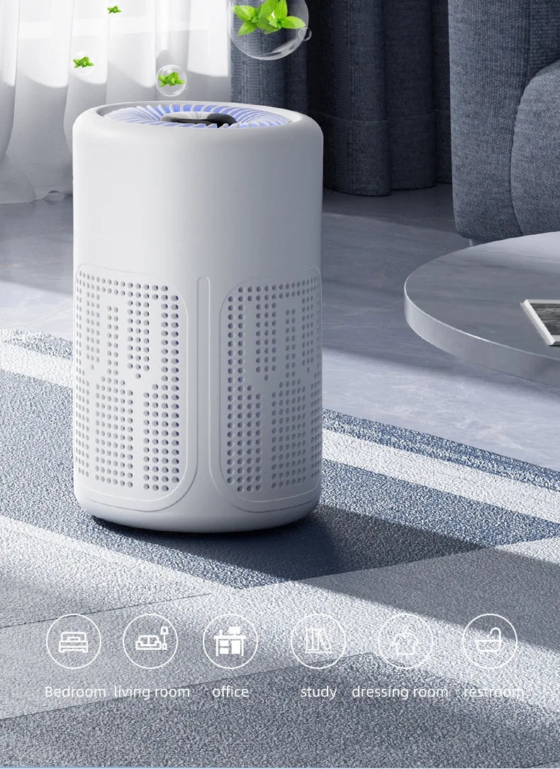 Negative Ion Mini Desktop Home USB Purifier Remove Smoke and Odor and Dust Particles HEPA Filter Efficient Purifying Air