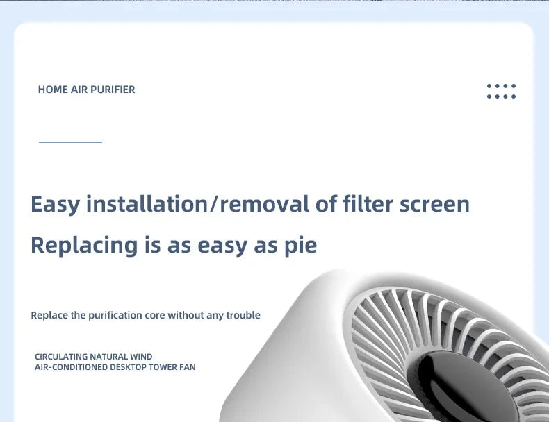 Negative Ion Mini Desktop Home USB Purifier Remove Smoke and Odor and Dust Particles HEPA Filter Efficient Purifying Air