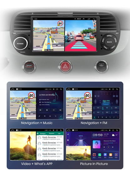 Junsun 7" Wireless CarPlay Android Auto Car Radio for Fiat 500 500C Abarth 2007-2015 Multimedia Wireless Apple CarPlay Smart Intelligent Systems IPS Touch Screen Stereo Video Player 2 Din Autoradio Head Unit Navigation BT GPS