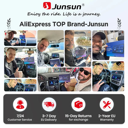 Junsun 7" Wireless CarPlay Android Auto Car Radio for Fiat 500 500C Abarth 2007-2015 Multimedia Wireless Apple CarPlay Smart Intelligent Systems IPS Touch Screen Stereo Video Player 2 Din Autoradio Head Unit Navigation BT GPS