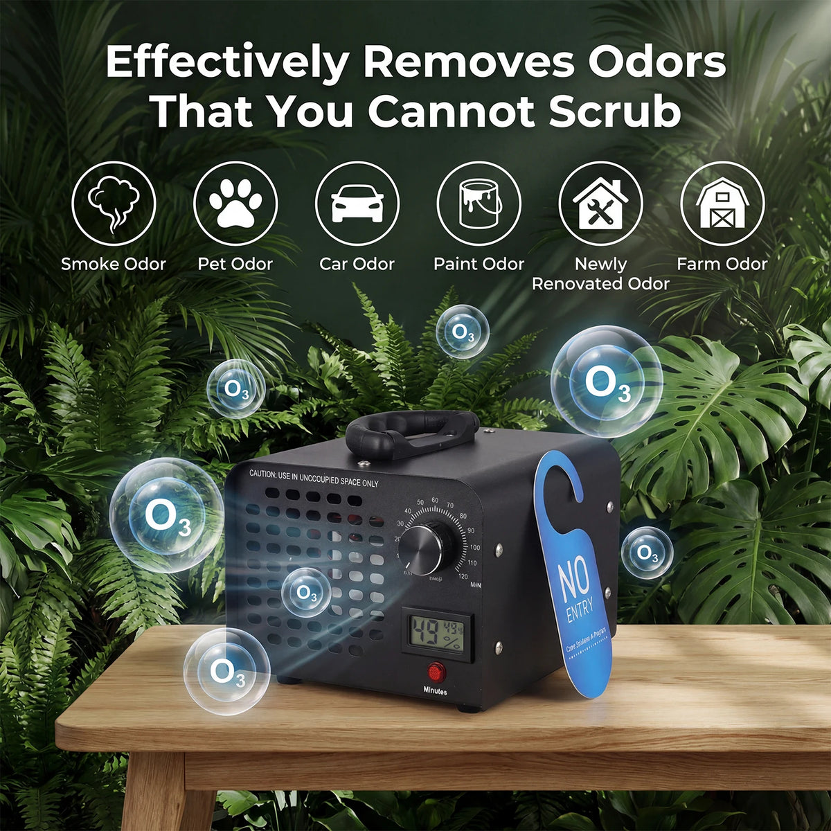 Podofo Ozone Generator 60000mg/h Ozone Machines for Home and Commercial Use Car Basement Offices Smoke and Pet Room Ozone Air Purifier with 120 Min Timer, up to 300 m², for Car, Garages, Home, Kitchen, Pets, Odours ﻿