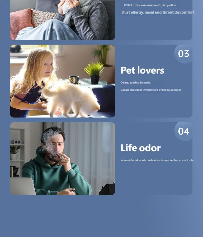HOMEFISH USB Air Purifier Negative Ion Household Air Formaldehyde Removal Odor Filtration Indoor Odor Removal