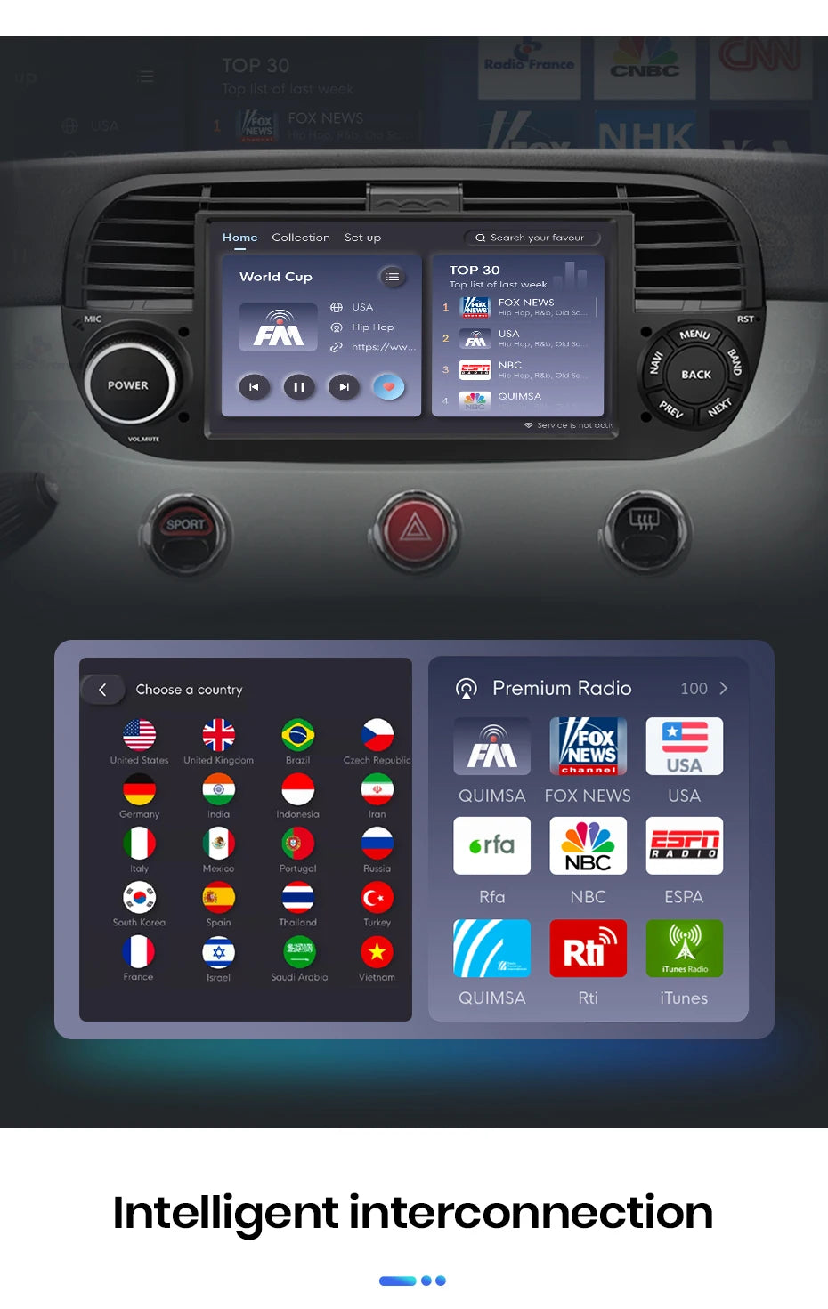 Junsun 7" Wireless CarPlay Android Auto Car Radio for Fiat 500 500C Abarth 2007-2015 Multimedia Wireless Apple CarPlay Smart Intelligent Systems IPS Touch Screen Stereo Video Player 2 Din Autoradio Head Unit Navigation BT GPS