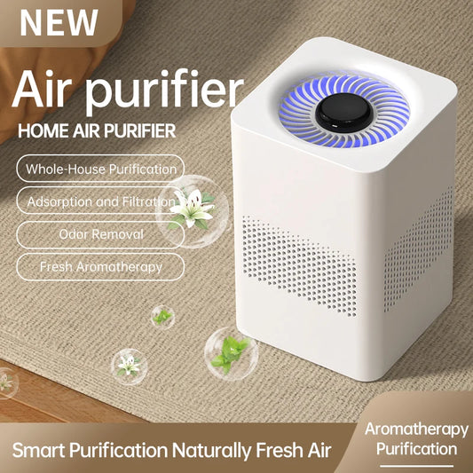 Mini Portable Type-C Air Purifier HEPA Filter Negative Ion Air Cleaner Remove Smoke Odor Formaldehyde Home Car Office